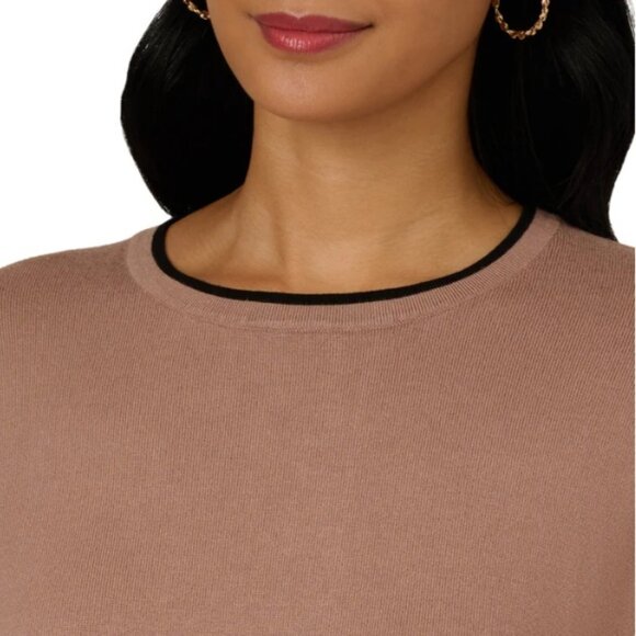 NWT Adrianna Papell Women's Lightweight Sweater Set, Light Brown - Picture 5 of 7